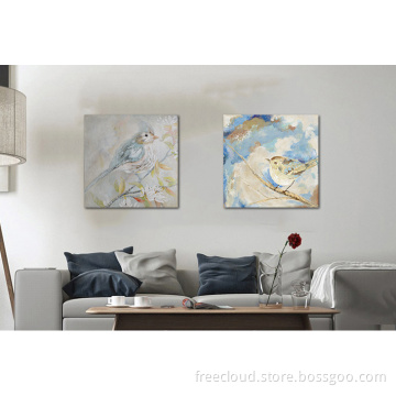 Watercolour Effect Dainty Birds Art Print